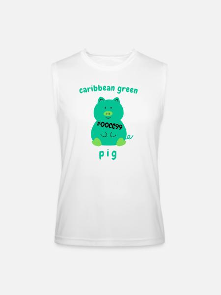Caribbean green Pig - Men’s Performance Sleeveless Shirt - white