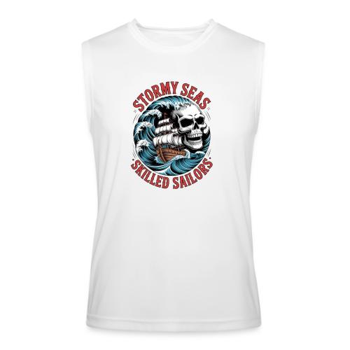 Stormy Seas Skull Pirate Ship Nautical Ocean Waves - Men’s Performance Sleeveless Shirt