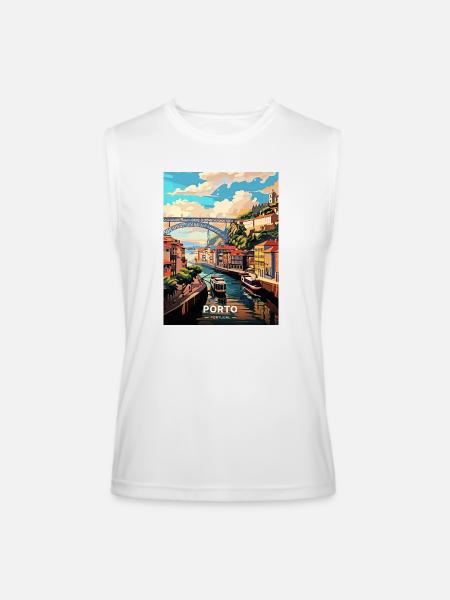 Porto Portugal Travel - Men’s Performance Sleeveless Shirt - white