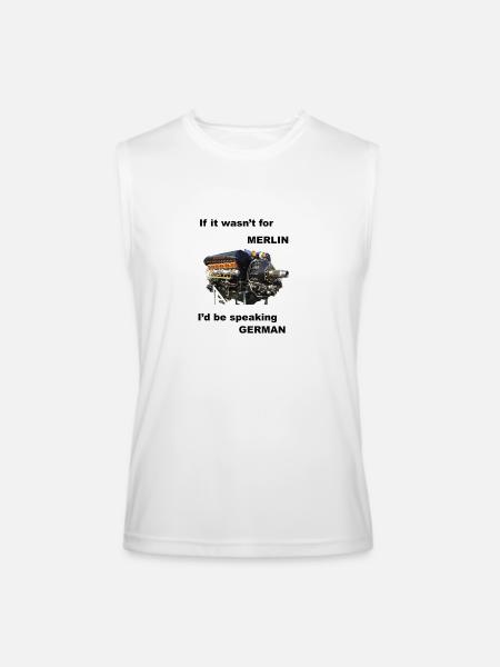 Ode to Rolls Royce Merlin Engine - Men’s Performance Sleeveless Shirt - white
