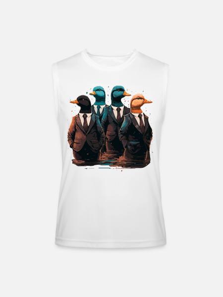 Funny Ducks in Suits - Men’s Performance Sleeveless Shirt - white