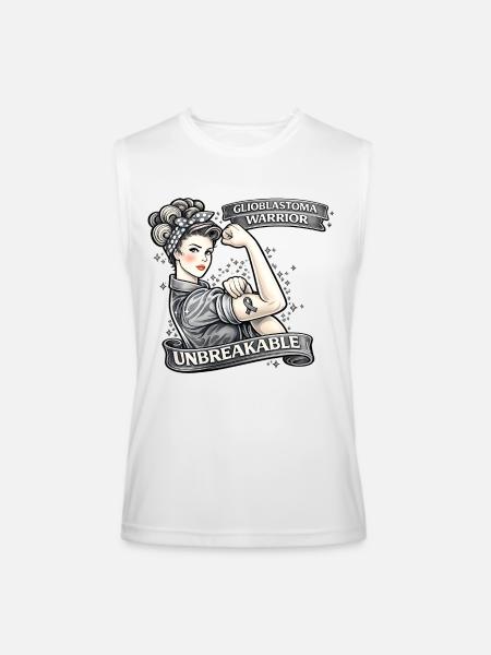 Glioblastoma Warrior: Unbreakable - Men’s Performance Sleeveless Shirt - white