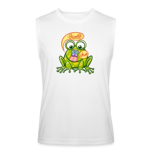 Mischievous green frog ready to eat a yummy fly - Men’s Performance Sleeveless Shirt
