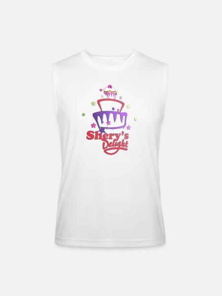 Shery's Delight Bakery Cupcake Flair - Men’s Performance Sleeveless Shirt - white