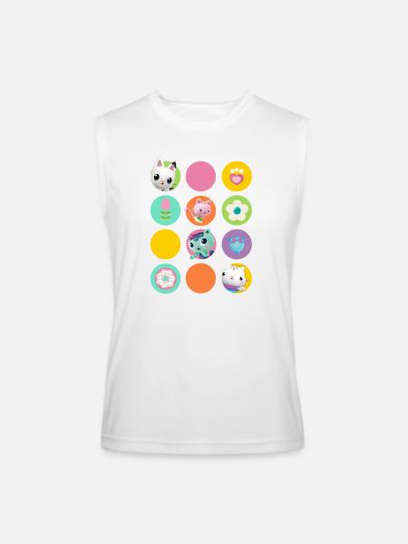 Gabbys Dollhouse Gabbys Friends & Colorful Symbols - Men’s Performance Sleeveless Shirt - white