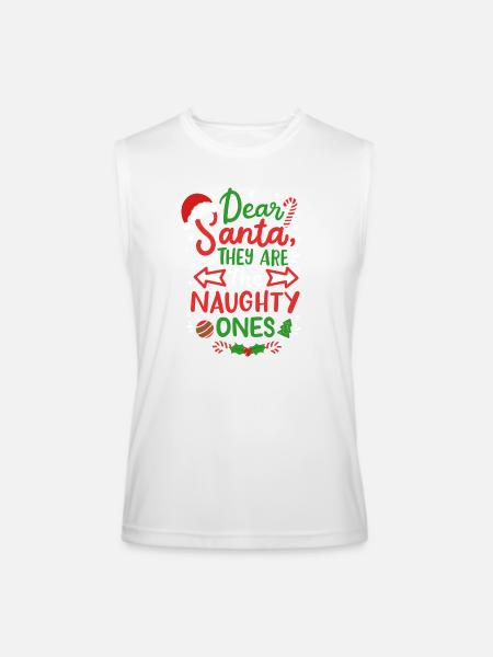 Santa Christmas Naughty Ones - Men’s Performance Sleeveless Shirt - white