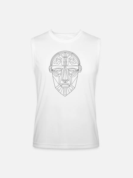 Ornamental Lines Mask - Men’s Performance Sleeveless Shirt - white