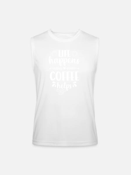 Coffee Cafe Coffee Cup Bar - Men’s Performance Sleeveless Shirt - white - Front