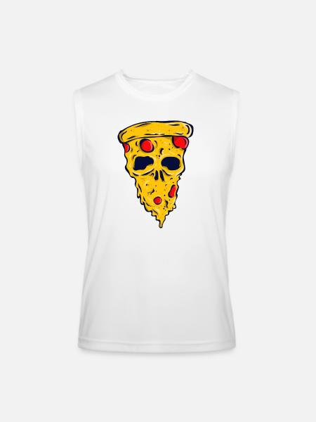 Neon Skull Pizza Slice - Men’s Performance Sleeveless Shirt - white