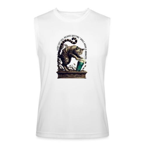 Lucky Last Call Cat Graphic Tee - Men’s Performance Sleeveless Shirt