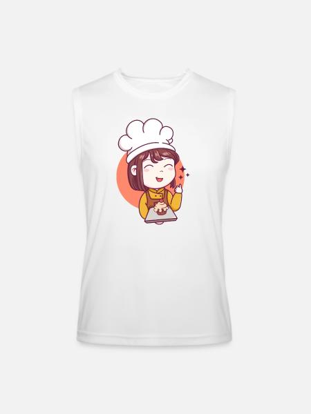 CUTE GIRL - Men’s Performance Sleeveless Shirt - white