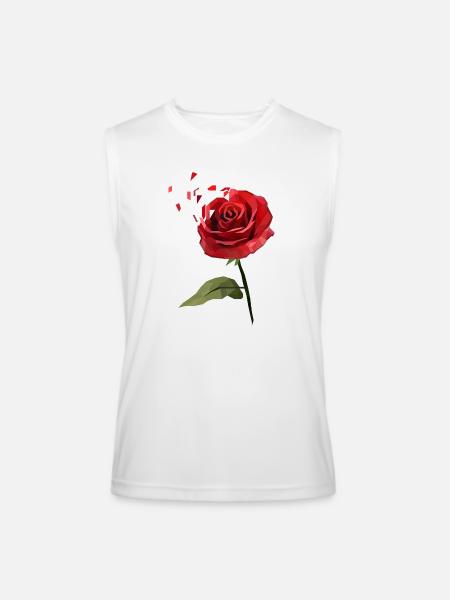 Low-Poly Rose Bloom Tee - Men’s Performance Sleeveless Shirt - white