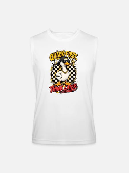 Quack First Think Later Cool Gangster Duck Streetw - Men’s Performance Sleeveless Shirt - white - Front