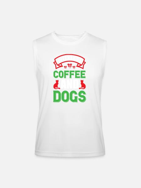 Weekends Coffee And Dogs - Men’s Performance Sleeveless Shirt - white