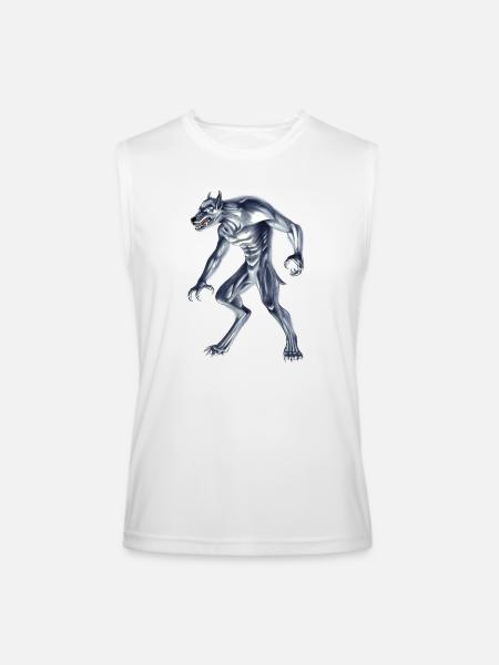Dogman Cryptid Beast - Men’s Performance Sleeveless Shirt - white
