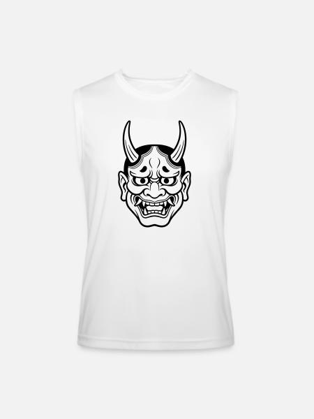 japanese demon mask - Men’s Performance Sleeveless Shirt - white