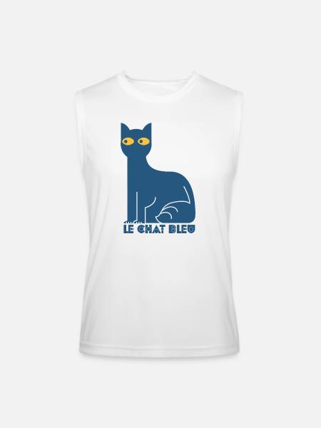 Le Chat Bleu - Blue Cat - Men’s Performance Sleeveless Shirt - white