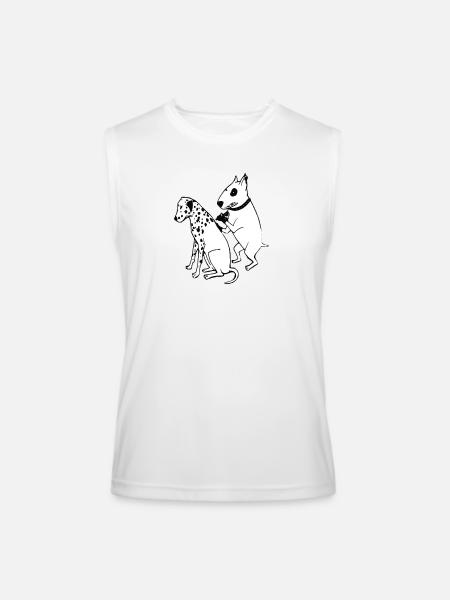DALMATIAN DOG, TATTOO - Men’s Performance Sleeveless Shirt - white