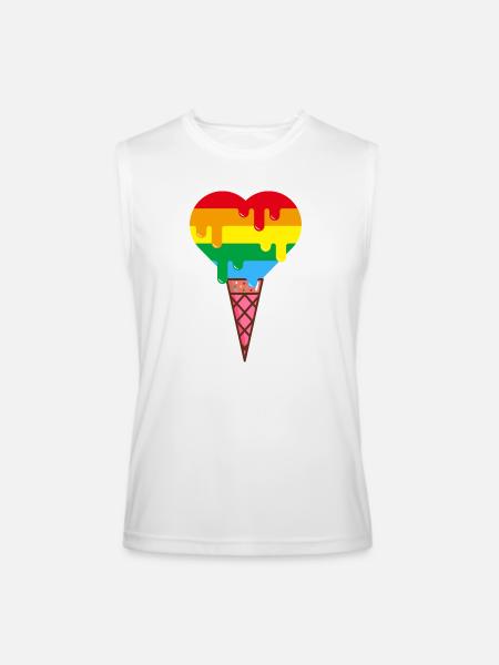 PRIDE Cream Cone humor - Men’s Performance Sleeveless Shirt - white