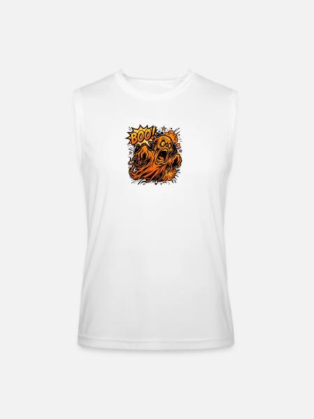 Scary Screaming Ghost Boo Halloween - Men’s Performance Sleeveless Shirt - white