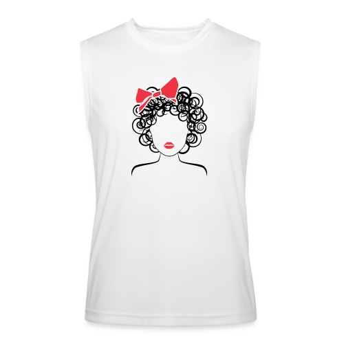 Coily Girl with Red Bow_Global Couture_logo Long S - Men’s Performance Sleeveless Shirt