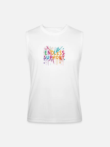support - Men’s Performance Sleeveless Shirt - white