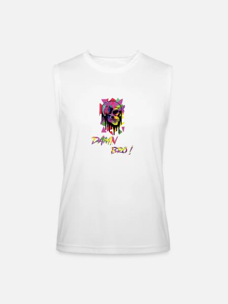 DAMN BRO - Men’s Performance Sleeveless Shirt - white