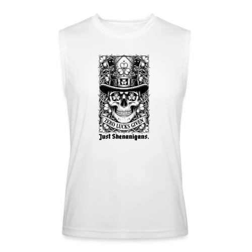 Salty Shamrock Skull T-Shirt - Men’s Performance Sleeveless Shirt