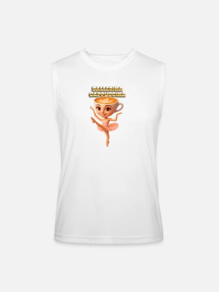 Ballerina Cappuccino Latte Art - Men’s Performance Sleeveless Shirt - white
