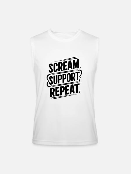 Scream Support Repeat - Men’s Performance Sleeveless Shirt - white - Front