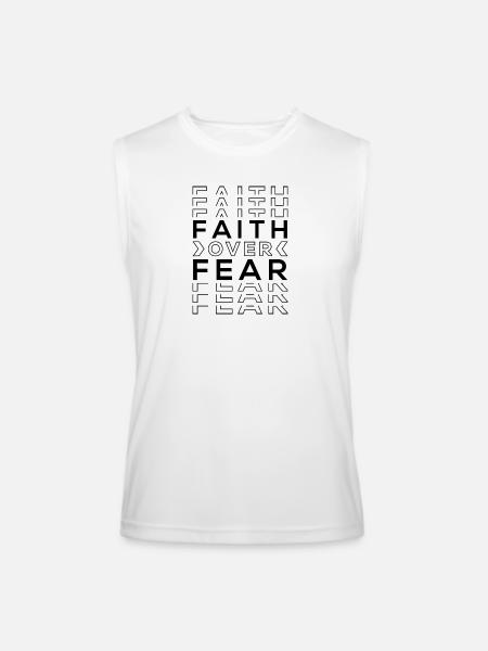 FAITH OVER FEAR - Men’s Performance Sleeveless Shirt - white
