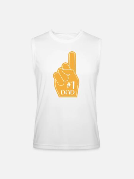 #1 DAD - Men’s Performance Sleeveless Shirt - white