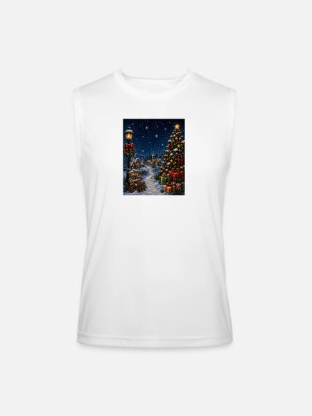 Snowlit Christmas Village - Men’s Performance Sleeveless Shirt - white