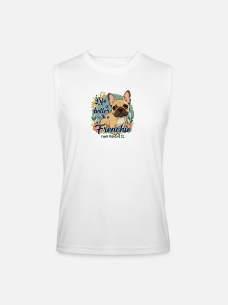 Life is Better with a Frenchie - Men’s Performance Sleeveless Shirt - white - Front