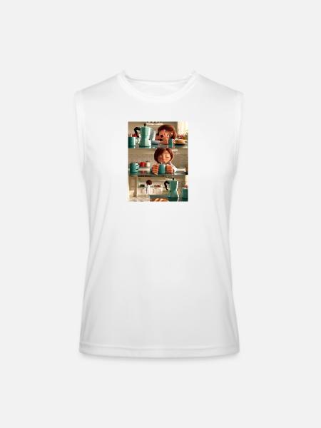 Brewed Awakening - Men’s Performance Sleeveless Shirt - white