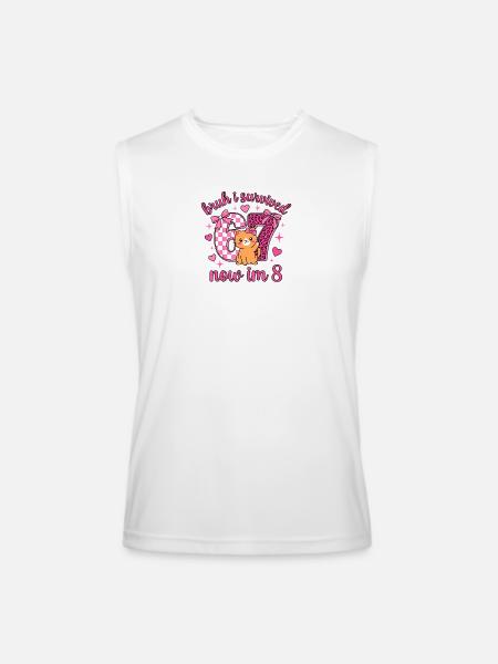 8th Birthday Kitty Survived 6 - Men’s Performance Sleeveless Shirt - white