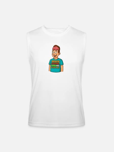 Brain Loading Please Wait Tee - Men’s Performance Sleeveless Shirt - white