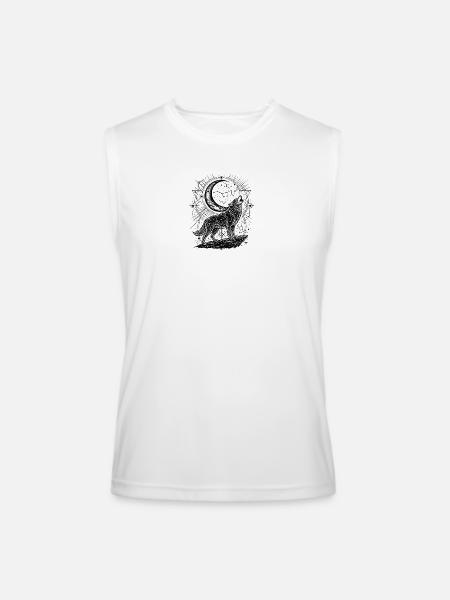 Lunar Wolf Howl - Men’s Performance Sleeveless Shirt - white - Front