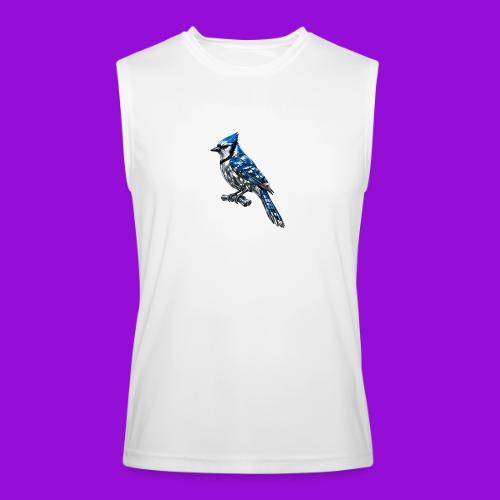 Silver Blue Jay on Perch - Men’s Performance Sleeveless Shirt