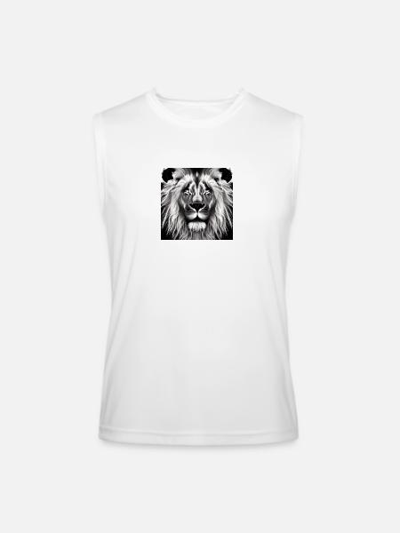 BLACK AND WHITE LION - Men’s Performance Sleeveless Shirt - white