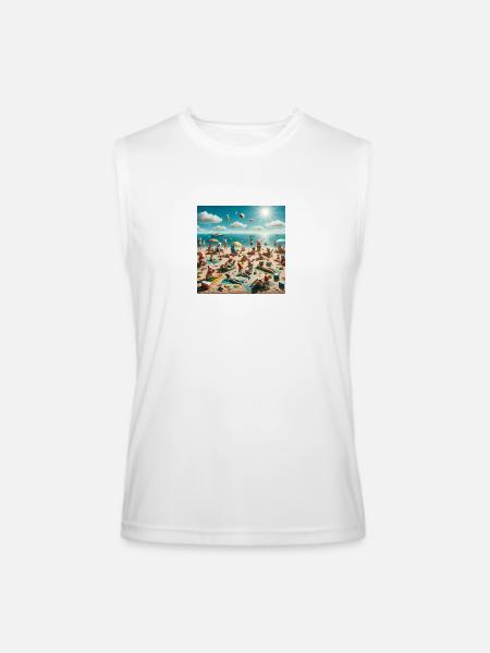Pigs on the Beach - Men’s Performance Sleeveless Shirt - white