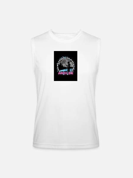 Moonlit Angler Circle Design - Men’s Performance Sleeveless Shirt - white - Front