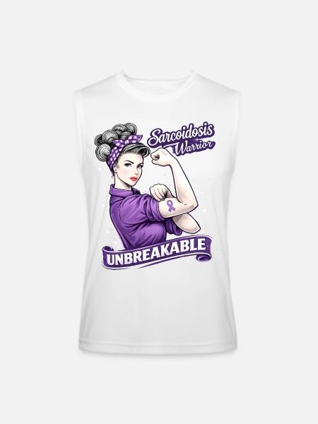 Sarcoidosis Warrior Unbreakable - Men’s Performance Sleeveless Shirt - white