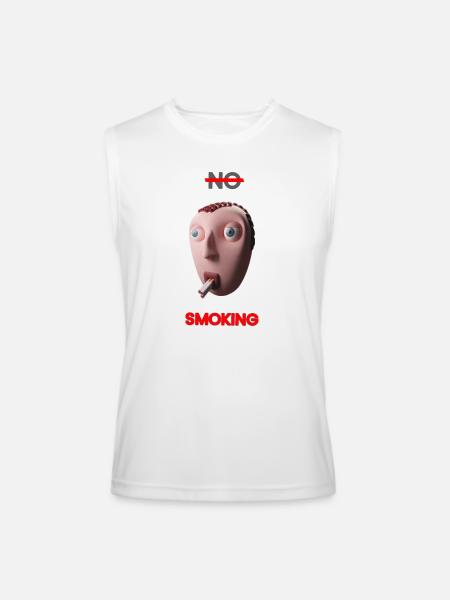No smoking Art - Men’s Performance Sleeveless Shirt - white