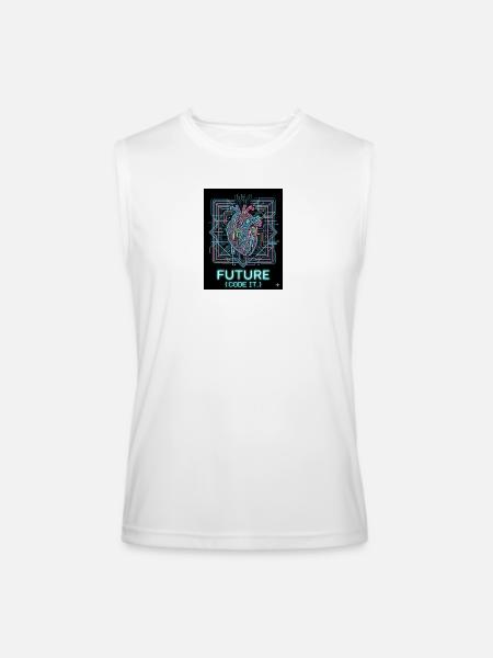 Future Code Heart Neon Circuit - Men’s Performance Sleeveless Shirt - white