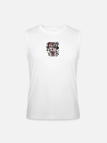 unique character design - Men’s Performance Sleeveless Shirt - white