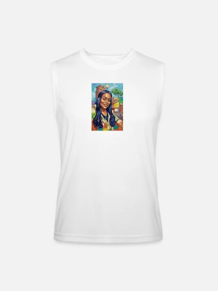Bluehair City Portrait - Men’s Performance Sleeveless Shirt - white