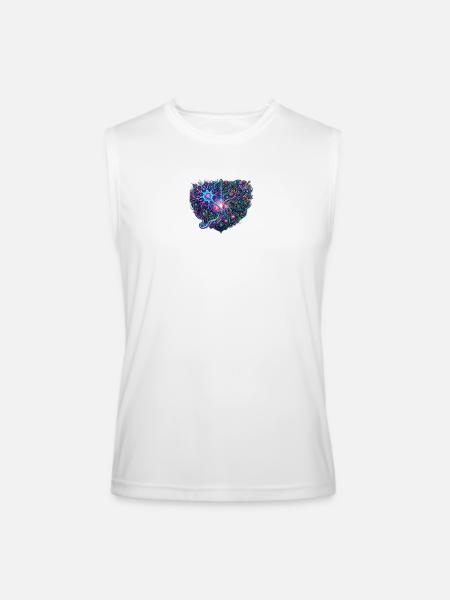 Neon Tree of Circuits - Men’s Performance Sleeveless Shirt - white