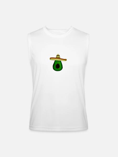 Mexican avocado with sombrero - Men’s Performance Sleeveless Shirt - white