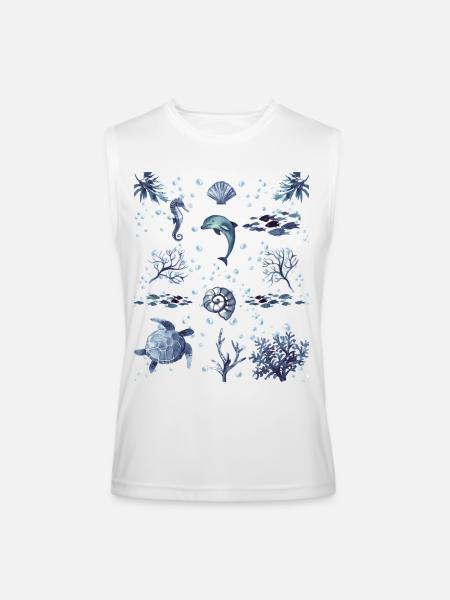 Under the Ocean - Men’s Performance Sleeveless Shirt - white